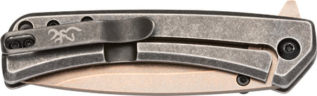 Browning Jericho Folding Knife 3" Copper Wash Buckmark D2 Steel