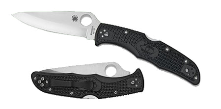 Spyderco C10PBK Endura 4 Lightweight Folding Knife 3.80" Drop Point Plain VG-10 SS Blade, Black Textured FRN Handle