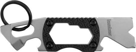 Kershaw 8810X PT-2 Keychain Multi-Tool Silver Bead Blasted 3Cr13 Steel, 8-Function Black Nylon Handle