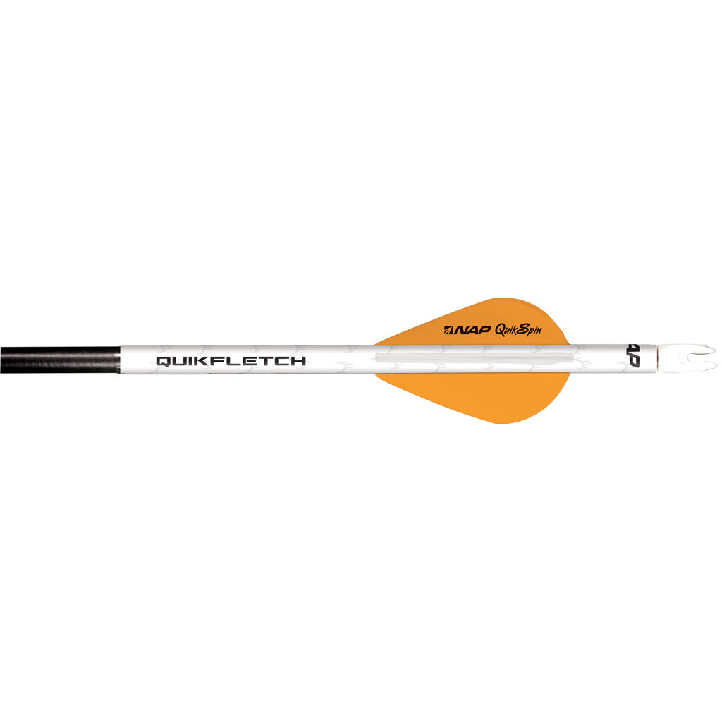 NAP Quikfletch with Quikspin Vanes White/Orange Arrow Fletching 6 pk.