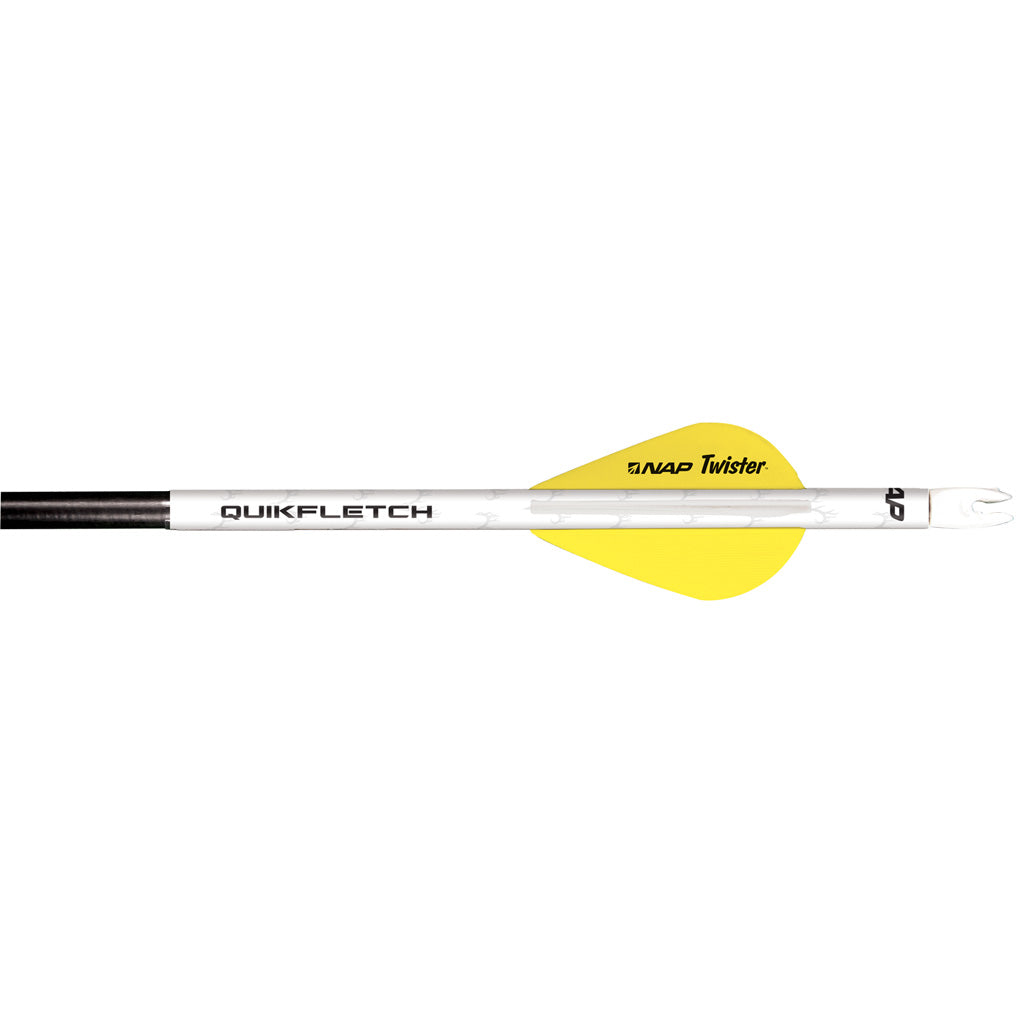 NAP Quikfletch with Twister Vanes White/Yellow Arrow Fletching 6 pk.