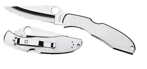 Spyderco C10P Endura II 3.88" Folding Drop Point Plain VG-10 Stainless Steel Blade with Stainless Handle