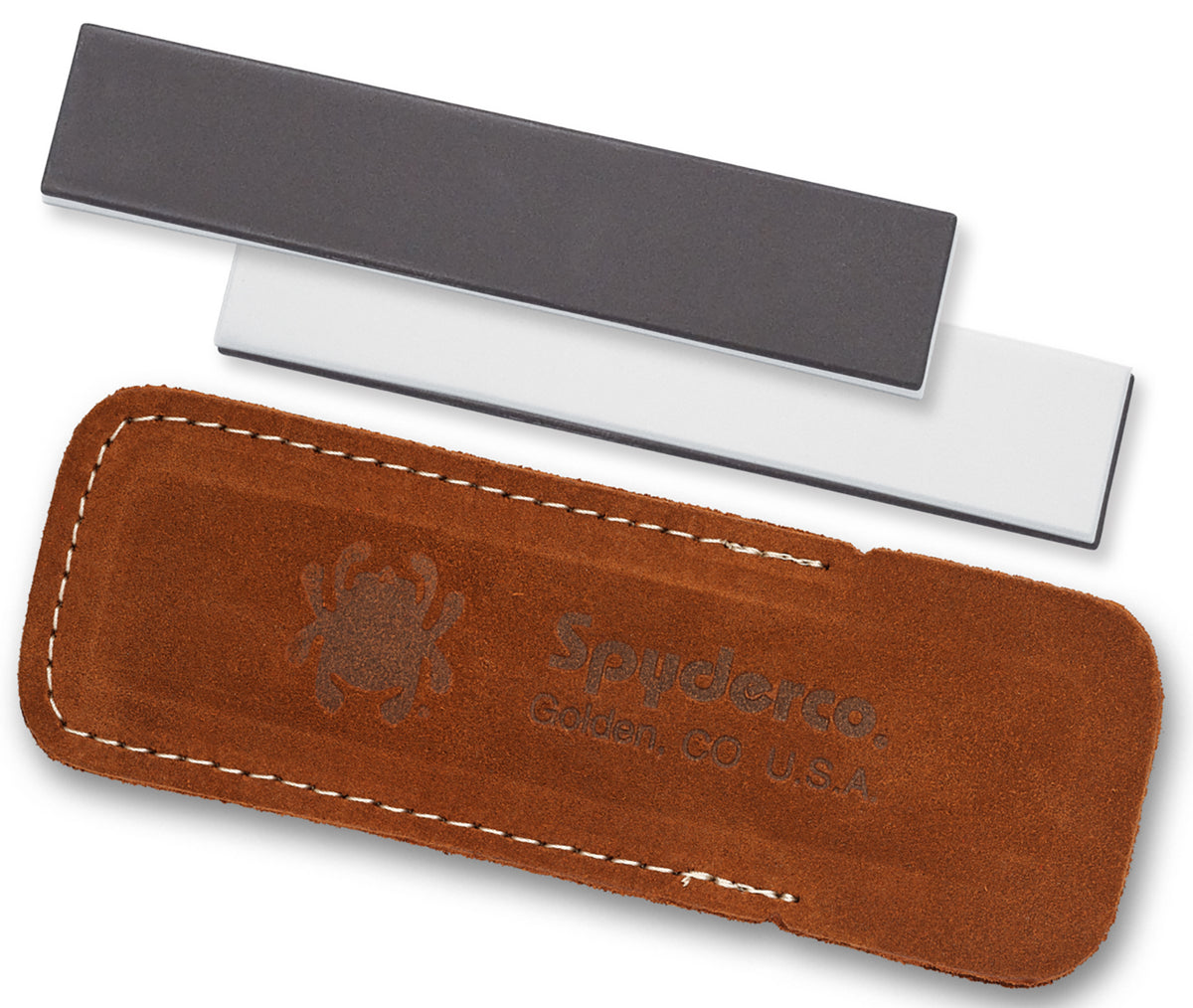 Spyderco 303MF Double Stuff Double-Sided Ceramic Sharpening Stone Medium/Fine Black/White