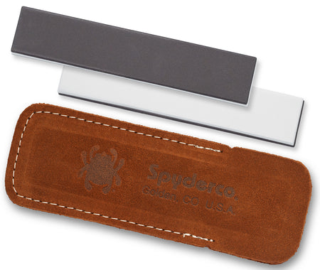 Spyderco 303MF Double Stuff Double-Sided Ceramic Sharpening Stone Medium/Fine Black/White