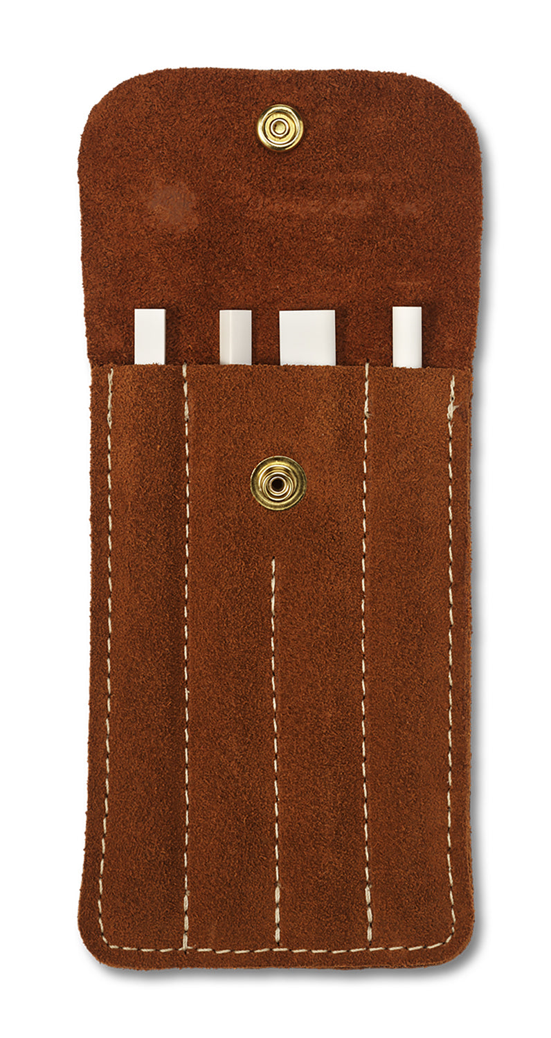 Spyderco 400F Ceramic File Set Fine Grit 4-Piece Round Square Triangular Slip with Leather Case White