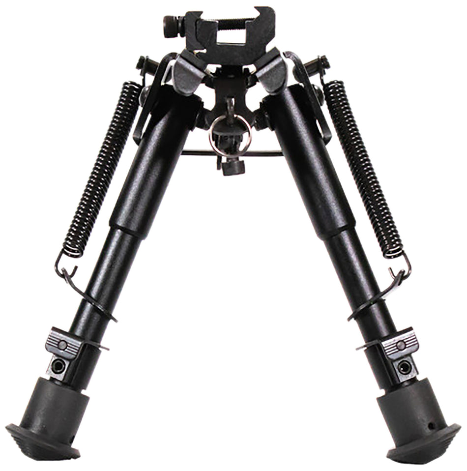 Aim Sports BPHS01 H-Style Spring Tension Bipod Black Hardcoat Anodized 6.5-9" Steel/Aluminum