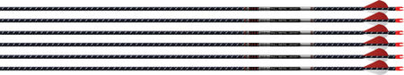 Easton Arrow FMJ 5MM 300 6-Pack with 2" Bully Vanes Autumn Orange