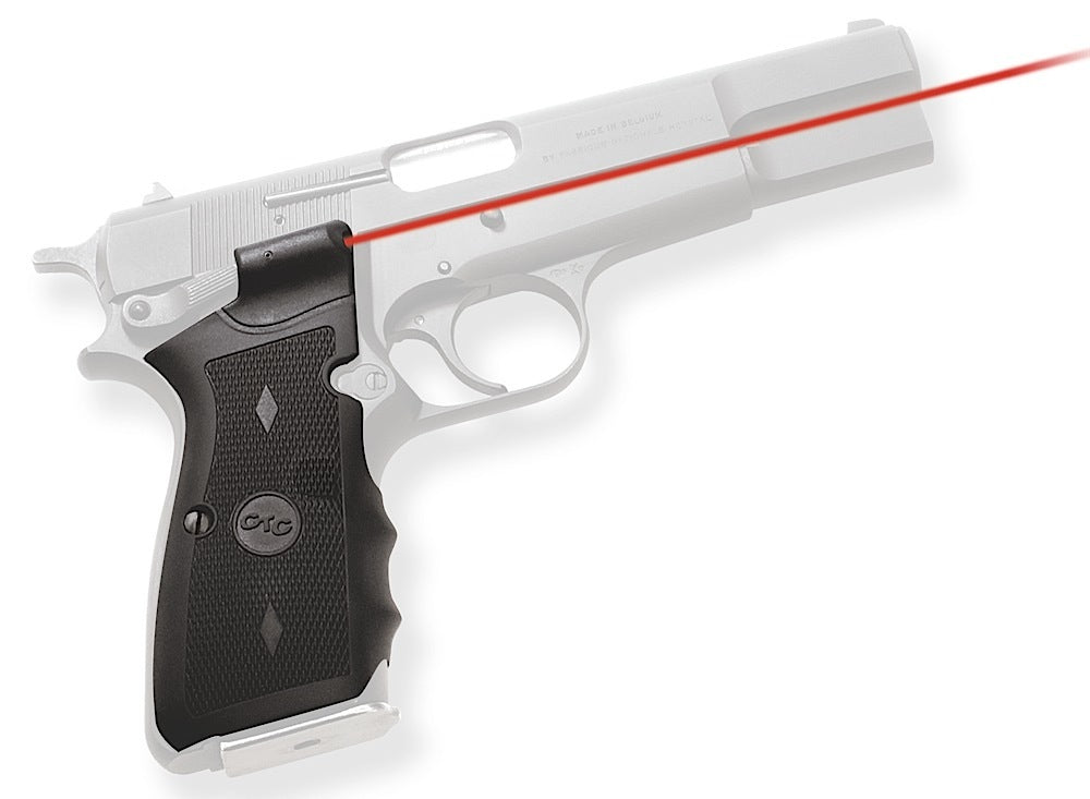 Crimson Trace 011170 Lasergrips for Browning Hi-Power Pistol, Red Laser 633nM 5mW, Black Polymer