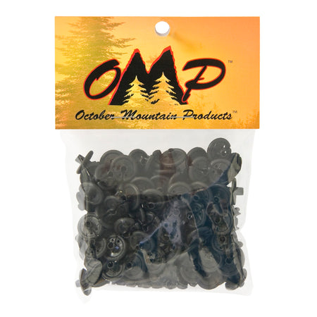 October Mountain Slotted Kisser Button Black 9/16 in. 100-Pack