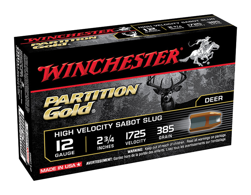 Winchester PARTITION GOLD High Velocity Sabot Slug Deer 12 Gauge 2.75 in / 2.75 in Slug 7/8 oz