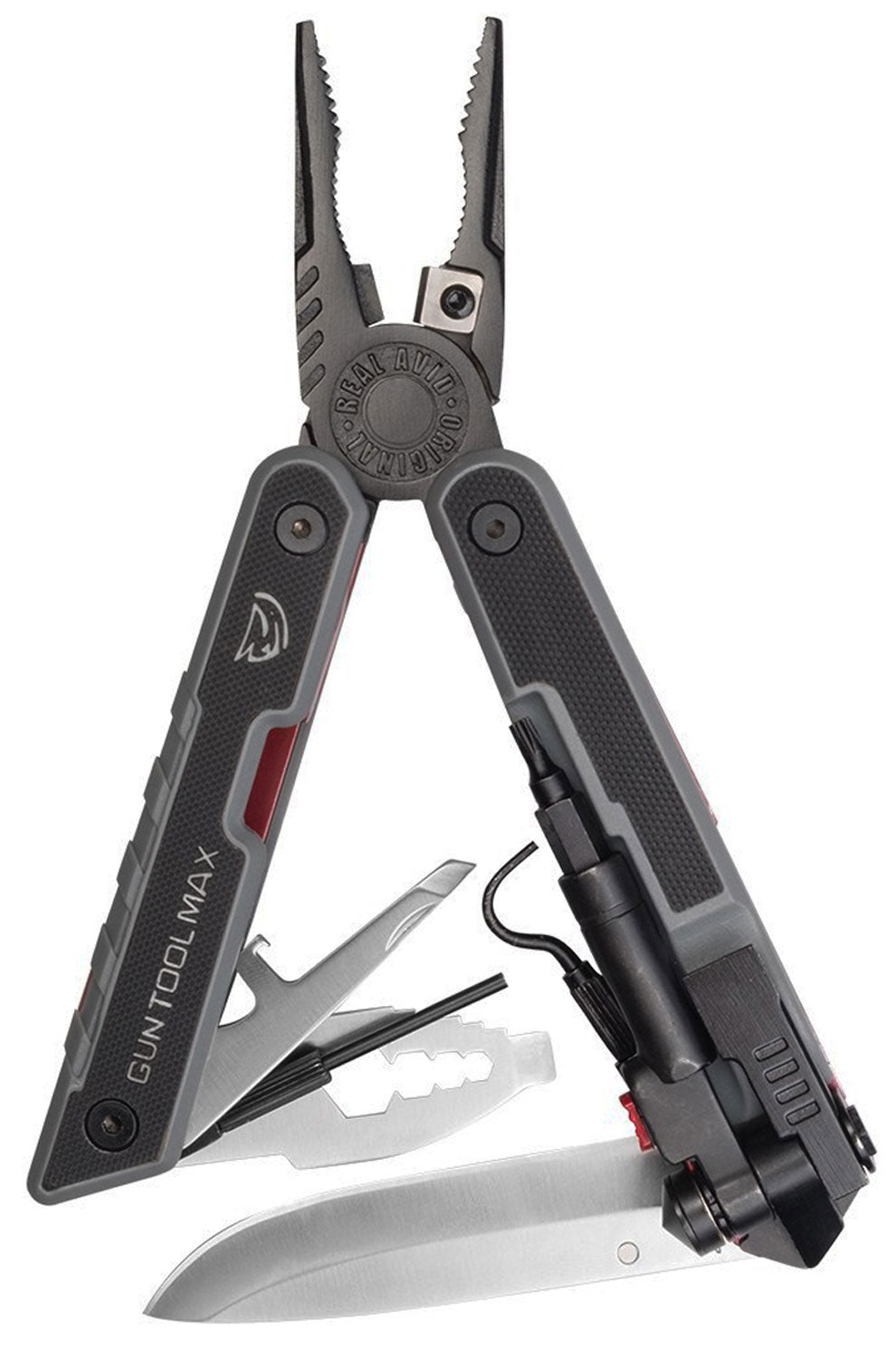 Real Avid AVGTMAX Gun Tool Max Black 3.25" 440 Stainless Steel Plain Blade G10 Handle