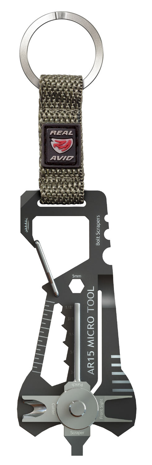 Real Avid AVMICROAR15 AR-15 Micro Tool Black & Gray Stainless Steel Compact