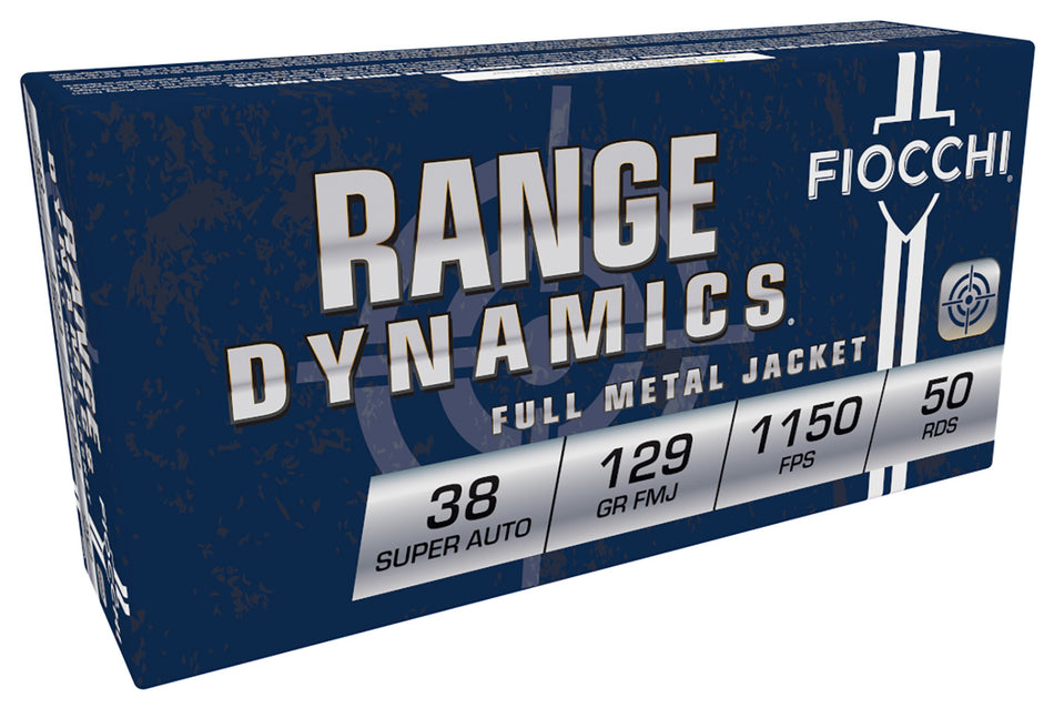 Fiocchi Range Dynamics .38 Super 129 gr FMJ ammo