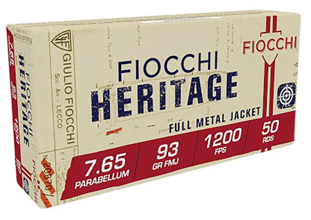 Fiocchi 765A Heritage Semi Jacketed Soft Point  93 Grain 7.65×21mm Parabellum
