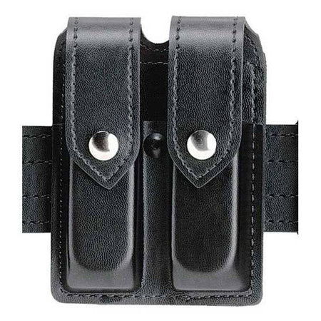 Safariland 77 Plain Black Double Magazine Pouch for Glock 17/22 Hidden Snap