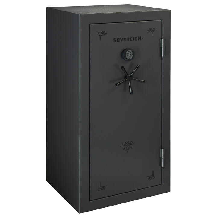 Stack-On Sovereign 36-Gun Safe 59" Tall Water Fire Rated Gray Electronic Lock