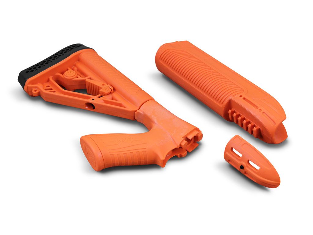 Adaptive Tactical EX Performance Adjustable Stock with Forend for Remington 870 12GA Less Lethal - Orange