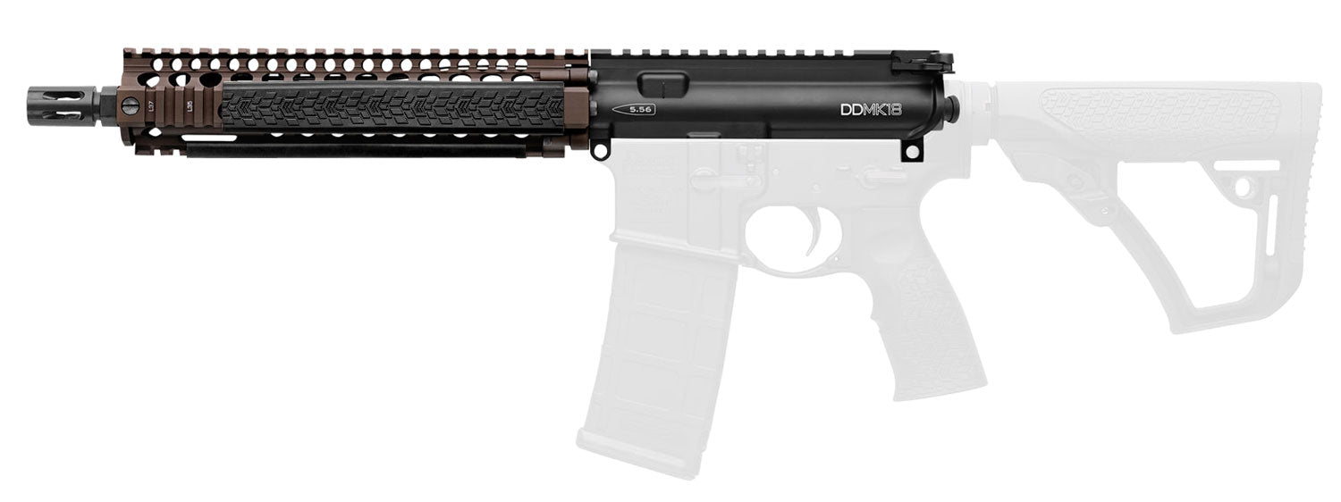 Daniel Defense MK18 Upper Group 5.56x45mm NATO 10.3" Black Phosphate Barrel FDE DD RISII Handguard AR-15