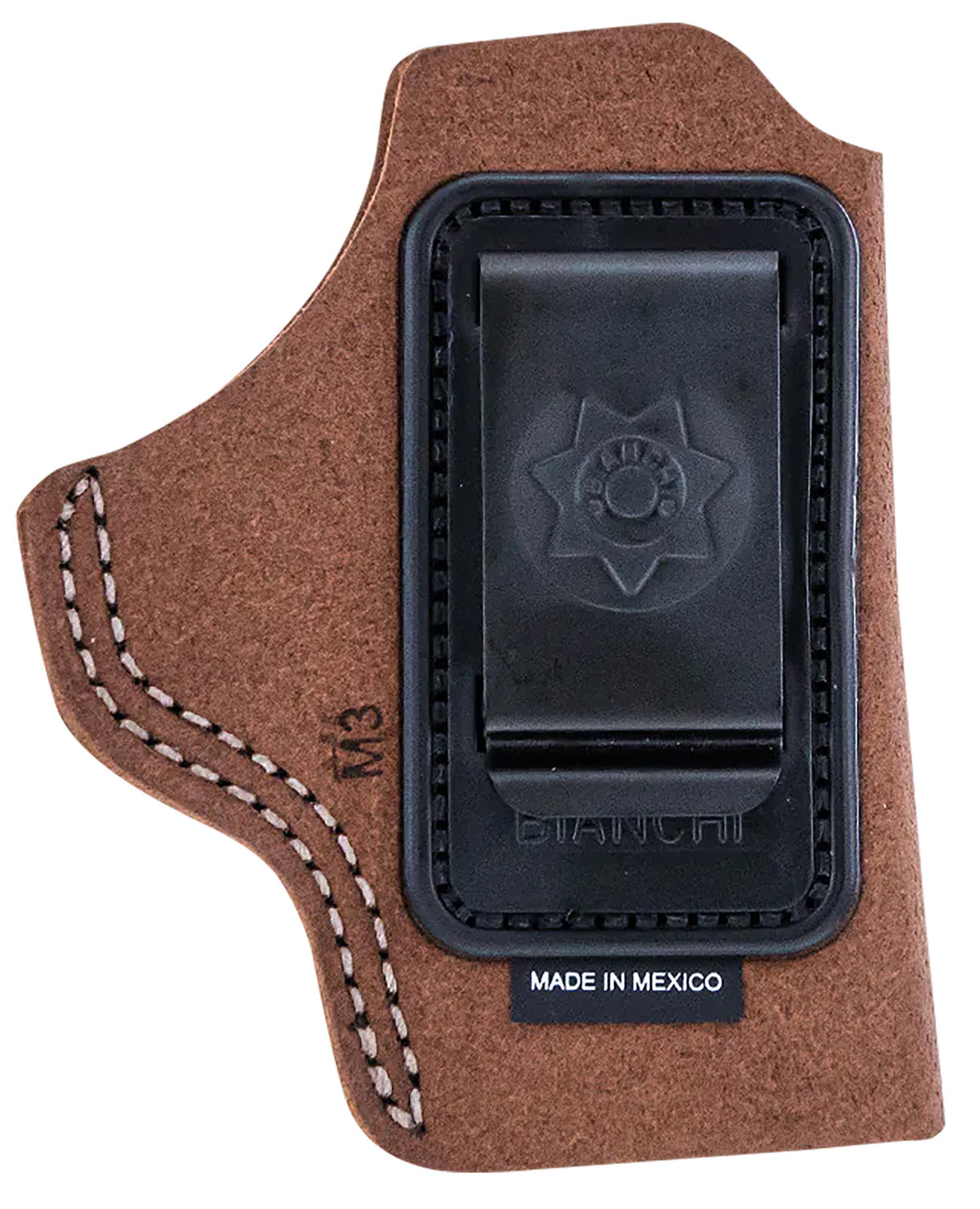 Bianchi 18026 6C IWB Tan Leather Belt Clip Holster - Compatible with Glock 19/23/26/27/36 Right Hand