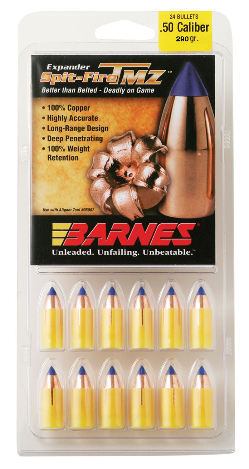 Barnes Bullets 30604 Spit-Fire TMZ .50 Cal 290gr Copper Tip Muzzleloader Bullets 24/Box