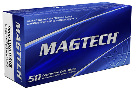 Magtech Sport Shooting Range/Training Subsonic 9mm Luger / Parabellum 147 gr JHP ammo