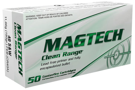 Magtech CR40A Clean Range Protection Fully Encapsulated Bullet Flat  180 Grain .40 S&W