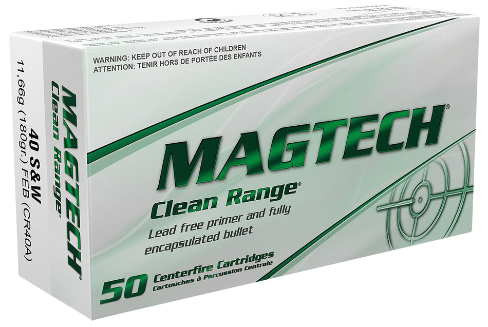 Magtech CR40A Clean Range Protection Fully Encapsulated Bullet Flat  180 Grain .40 S&W