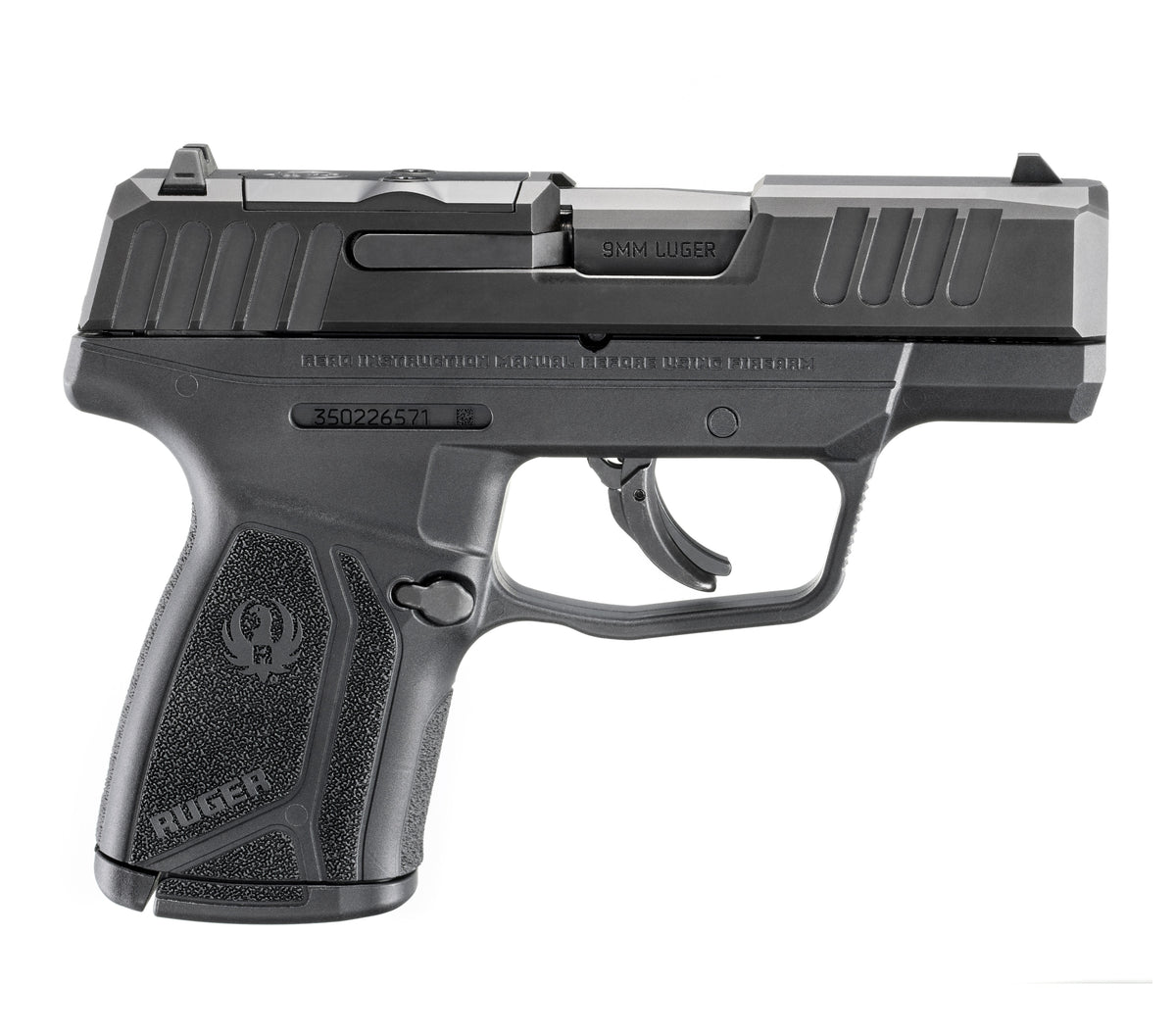 Ruger 3519 Max-9 Compact 9mm Luger 10+1 3.20" Black Nitride Alloy Steel Barrel & Optic Ready/Serrated Slide, Black Polymer Frame, Textured Grip, Shield RMSc/JPoint Footprint