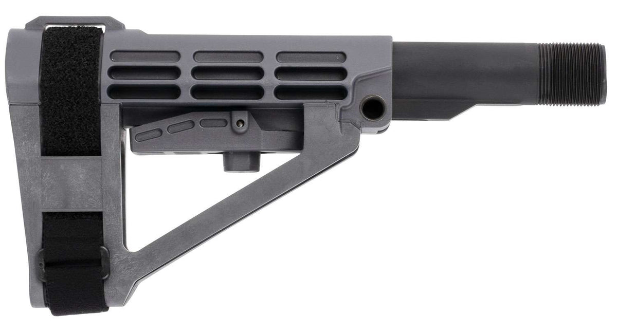 SB Tactical SBA4 Stealth Gray 5-Position Adjustable Pistol Brace with 6-Position Mil-Spec Carbine Extension