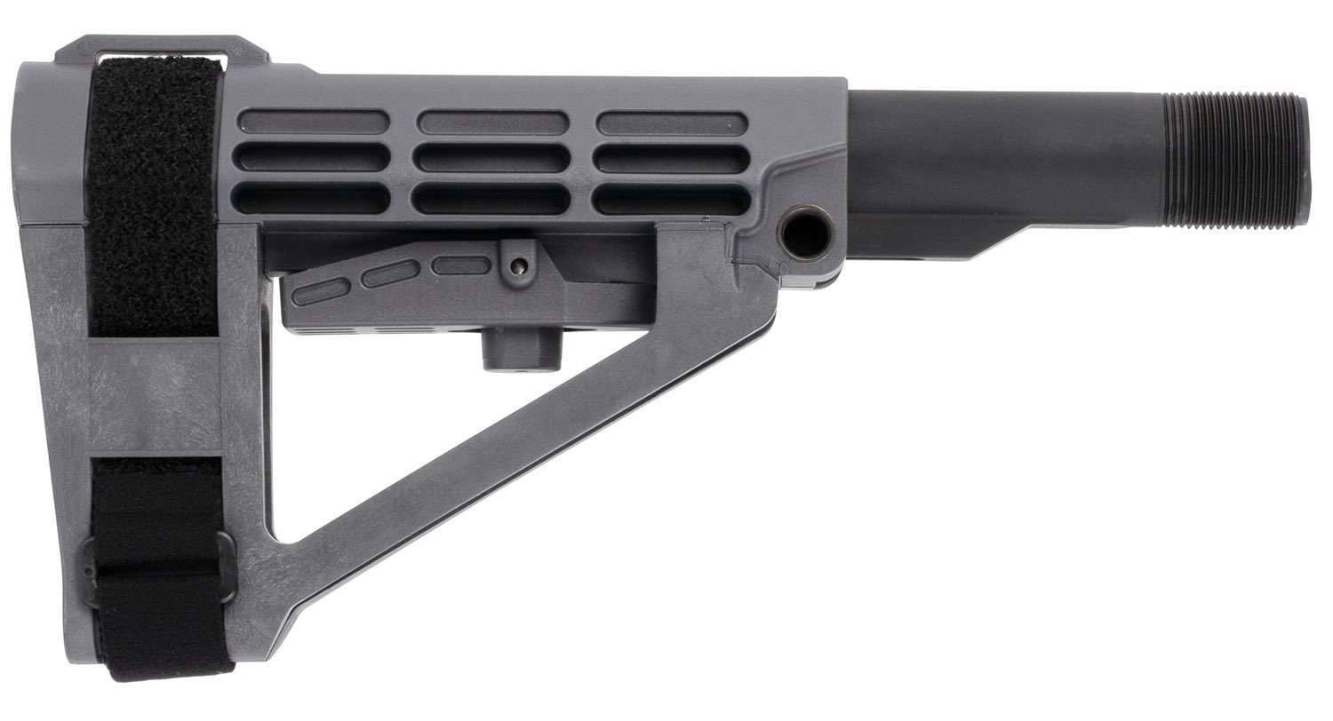 SB Tactical SBA4 Stealth Gray 5-Position Adjustable Pistol Brace with 6-Position Mil-Spec Carbine Extension