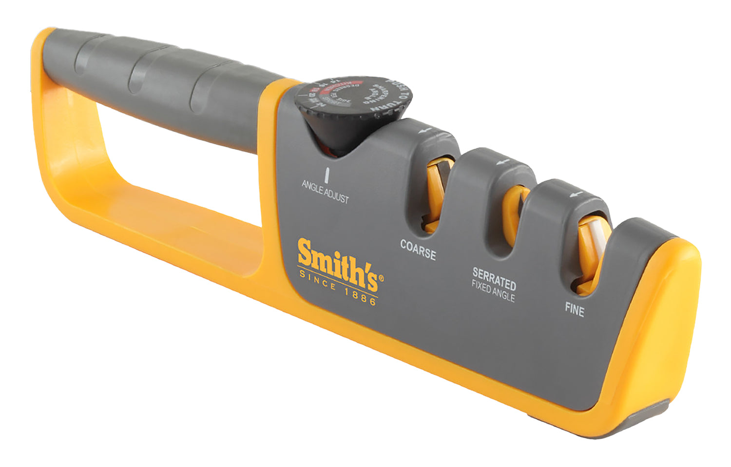 Smiths Products 50264 Adjustable Angle Pull-Through Knife Sharpener Fine/Coarse Ceramic Diamond Gray