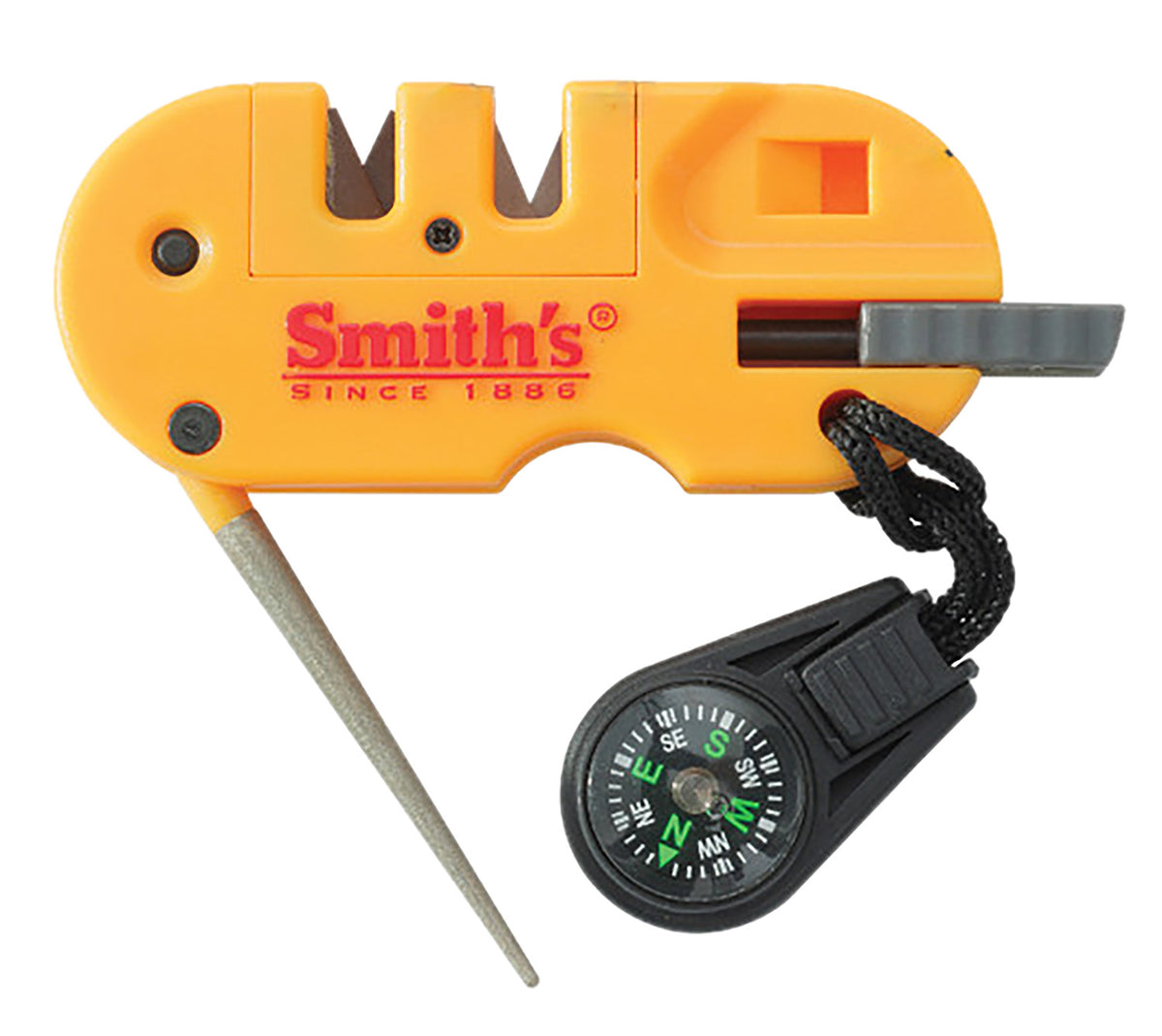 Smiths Products 50364 Pocket Pal X2 Knife Sharpener and Outdoor Survival Tool with Fire Starter Yellow
