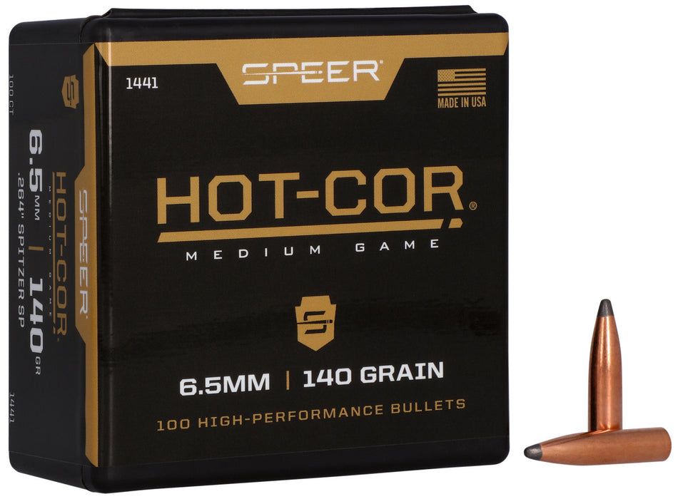 Speer Hot-Cor Rifle Bullet 264Cal 140gr Spitzer Soft Point 100ct