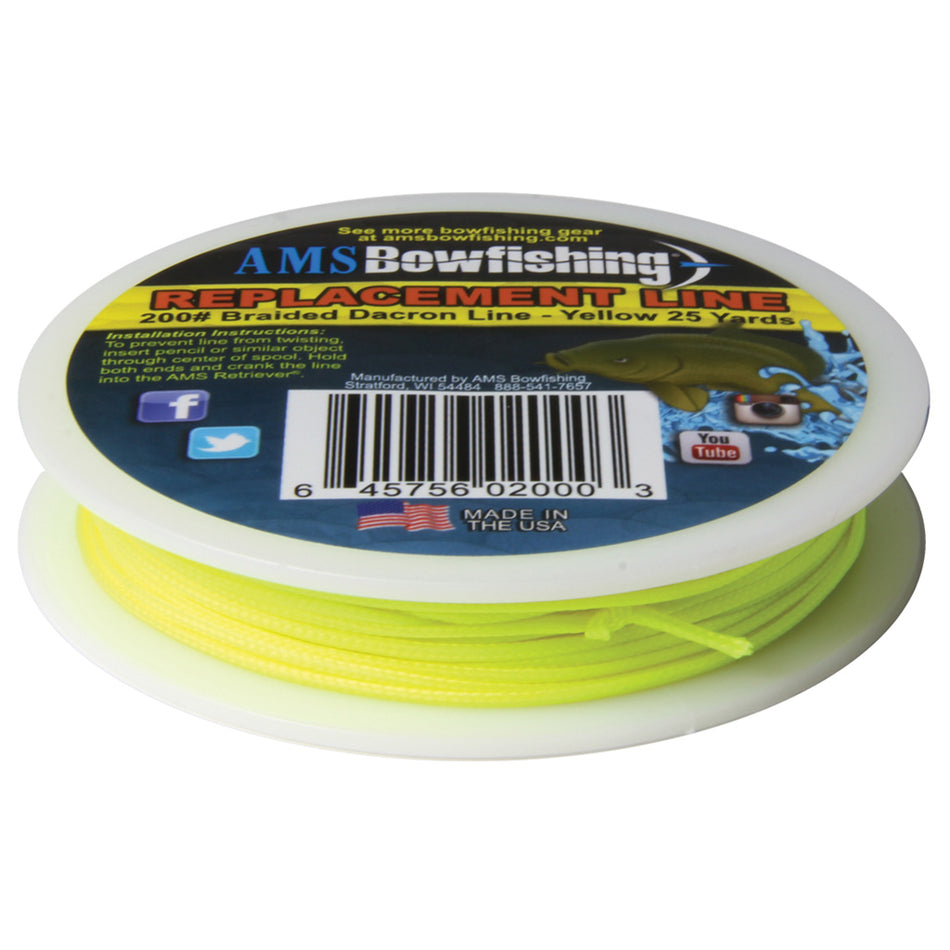 AMS Retriever Bowfishing Line Yellow 200 lb. Braided Dacron 25 yds.