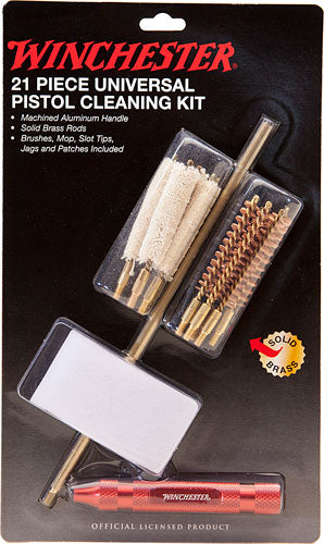 Winchester Universal Pistol 21-Piece Cleaning Kit with Brass Rods and Brushes