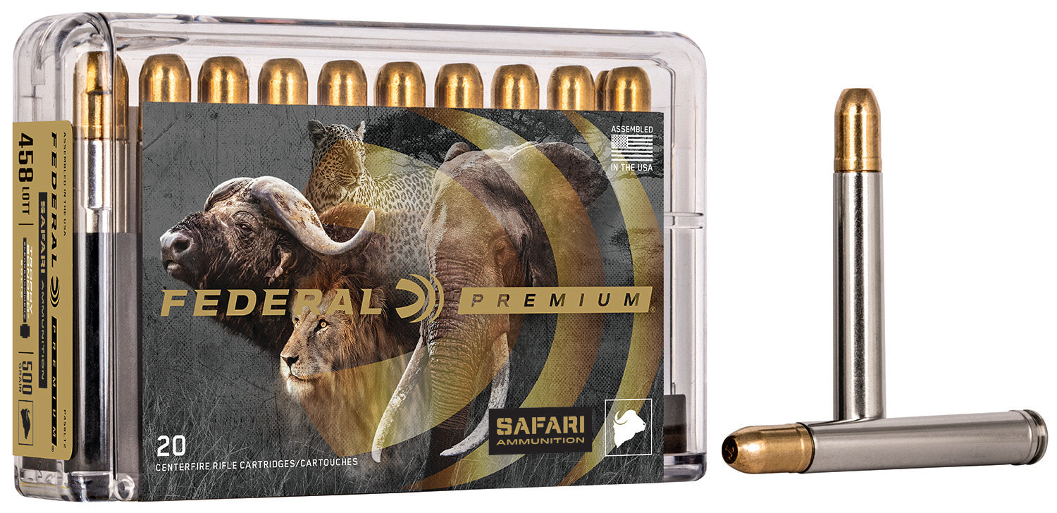 Federal P458T3 Premium Safari Cape-Shok Trophy Bonded Sledgehammer Solid  500 Grain .458 Winchester Mag