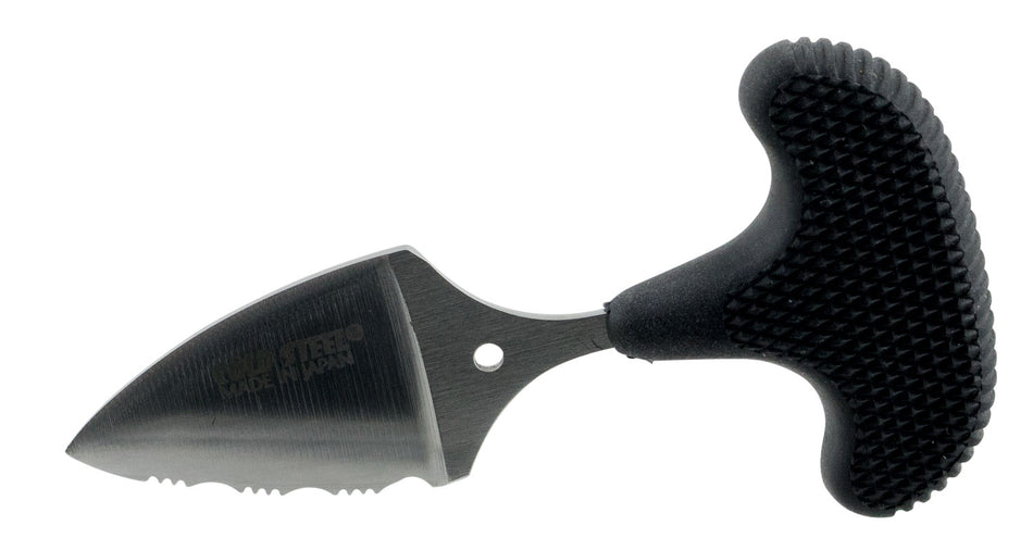 Cold Steel 43NS Mini Pal 1" Fixed Serrated AUS-8A SS Blade Black Synthetic Rubber Handle with Lanyard Clip
