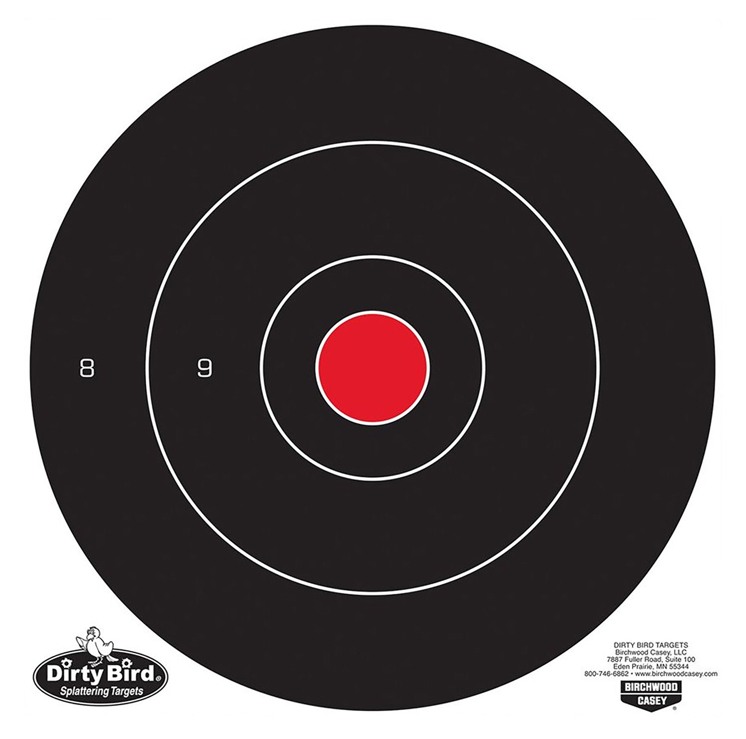 Birchwood Casey 35012 Dirty Bird 12" Bullseye Tagboard Hanging Target Black/White 12 Pack