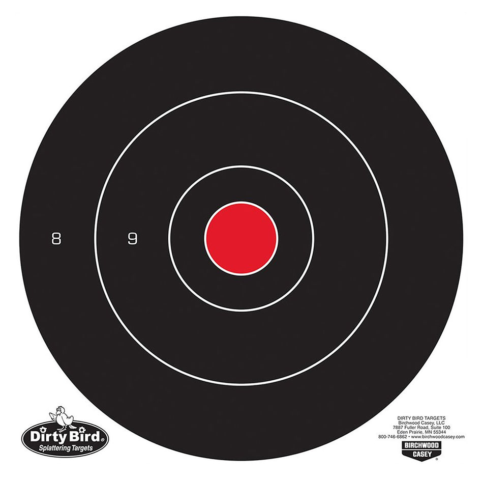 Birchwood Casey 35012 Dirty Bird 12" Bullseye Tagboard Hanging Target Black/White 12 Pack