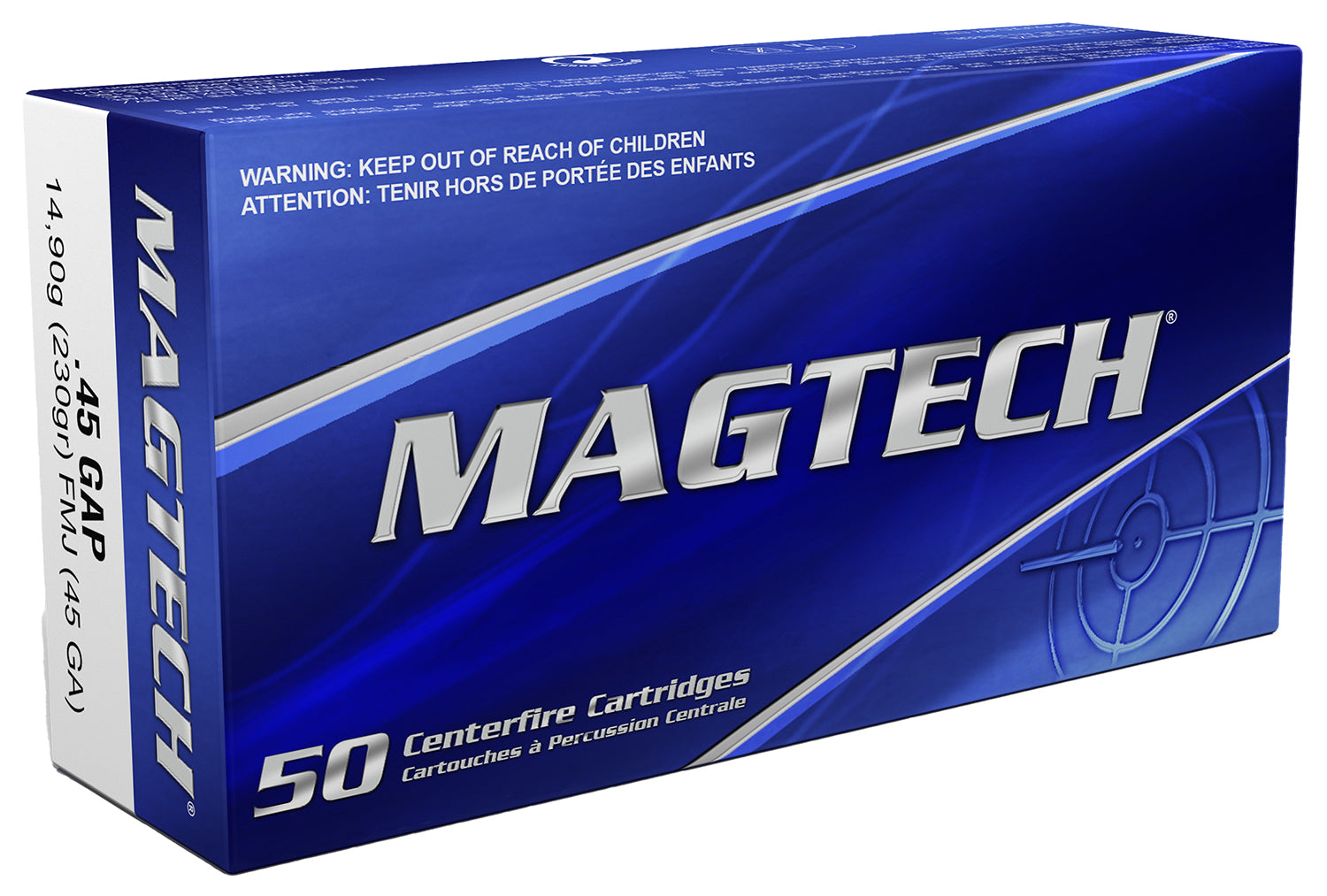 Magtech 45 GAP Sport Shooting Range/Training Full Metal Jacket FMJ 230 Grain