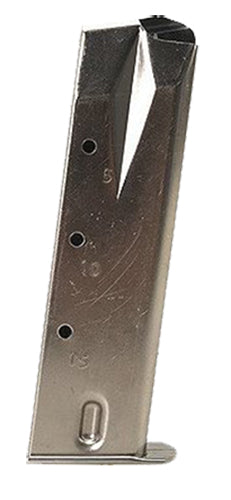 Mec-Gar MGRP8515N 15rd 9mm Luger Nickel Magazine for Ruger P85/P89/P93/P94/P95