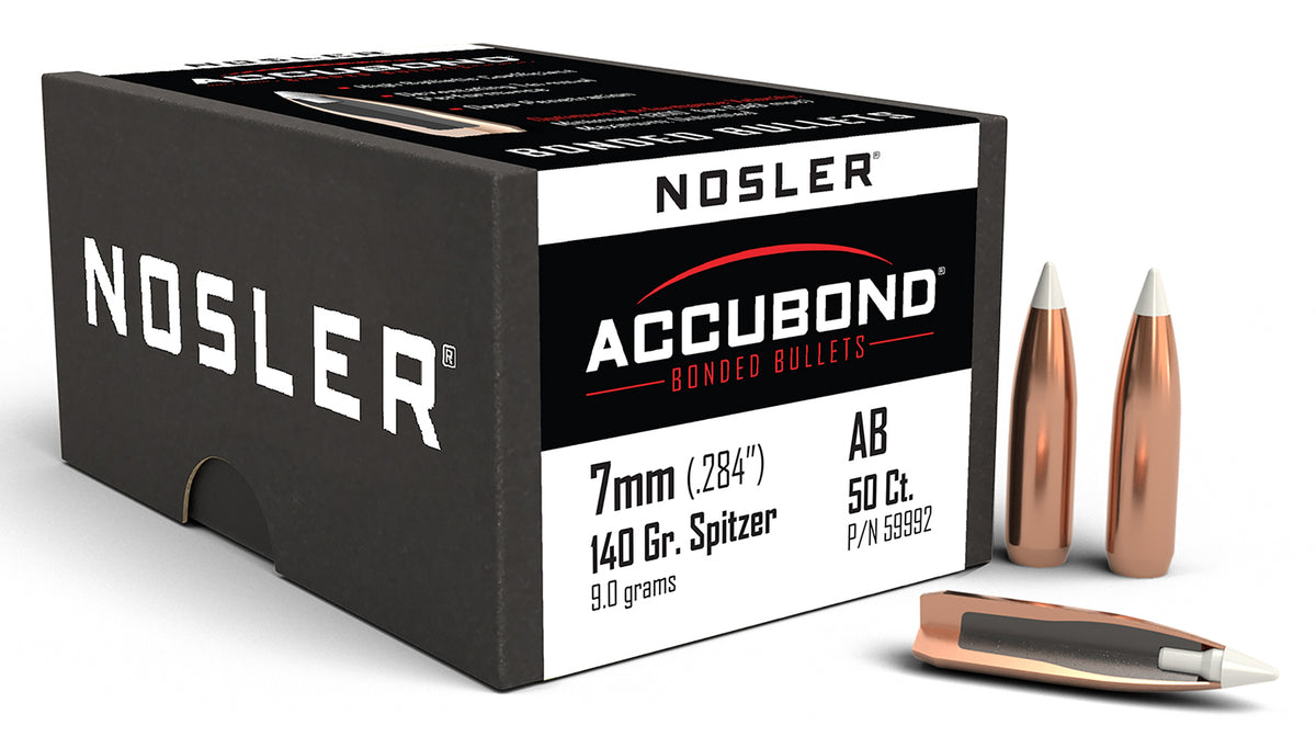 Nosler 59992 7mm 140gr AccuBond Bonded Spitzer Point 50/Box
