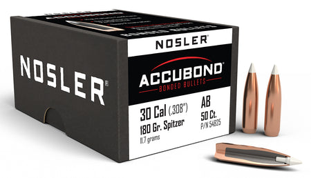 Nosler 54825 30Cal 180 Grain AccuBond Bonded Spitzer Point 50/Box