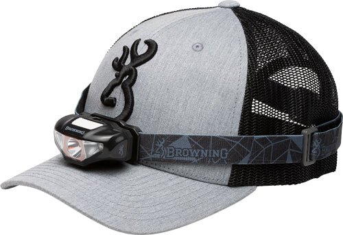 Browning Gray and Black Cap and Headlamp Combo with 100 Lumen Light
