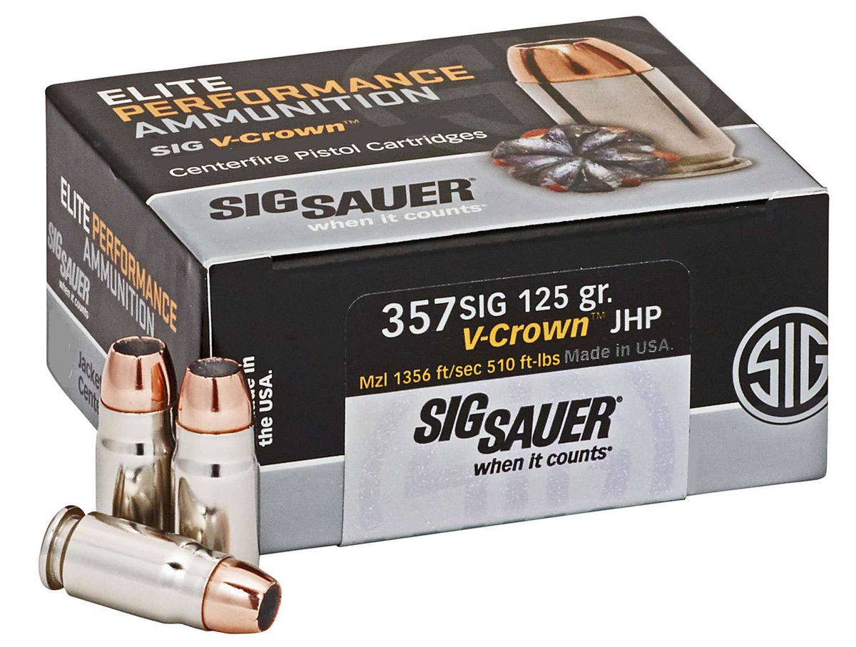 Sig Sauer Elite Defense V-Crown Home Defense .357 Sig 125 gr JHP ammo