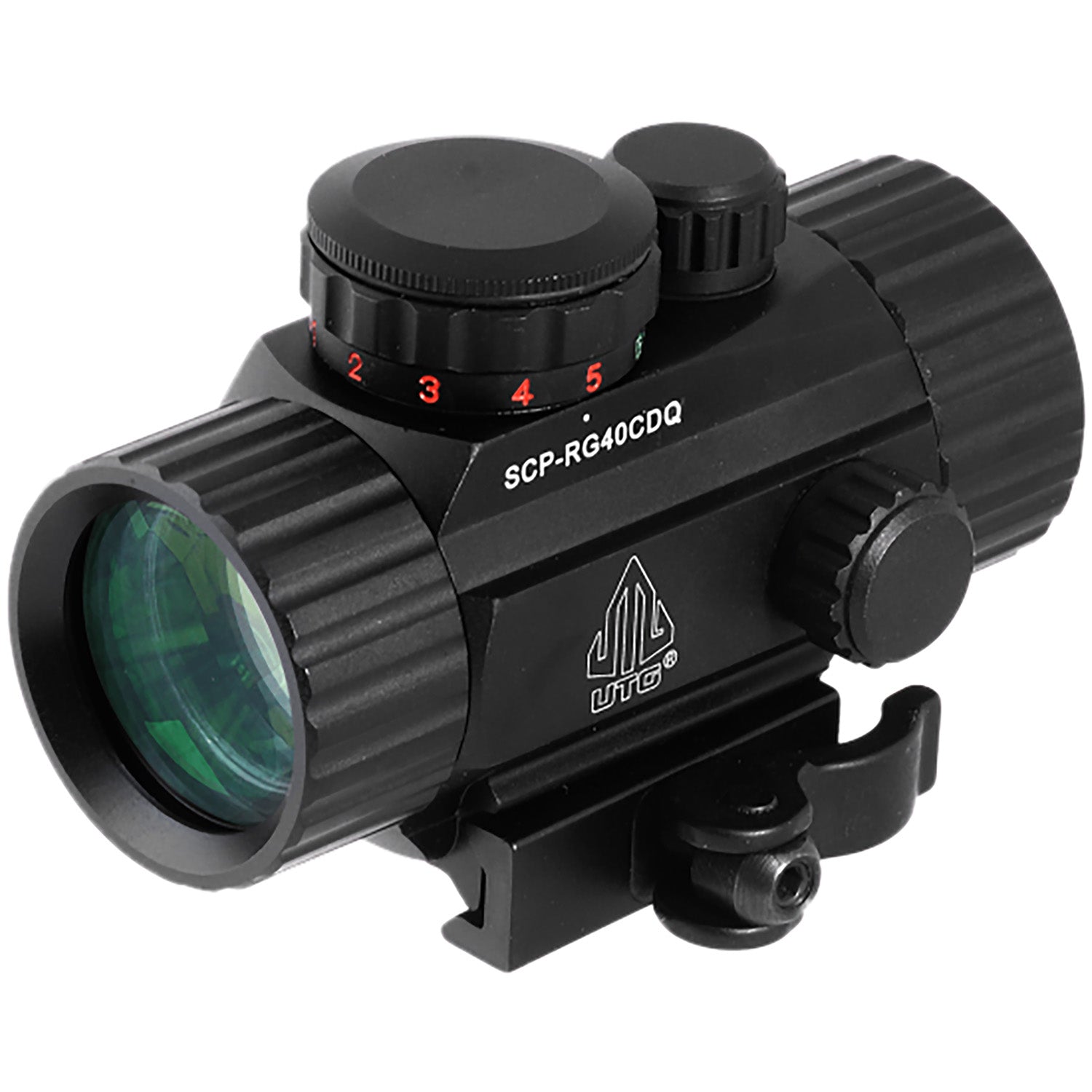 UTG SCPRG40CDQ ITA Black 1x Red/Green 4 MOA Dot with 62 MOA Circle Reticle Sight