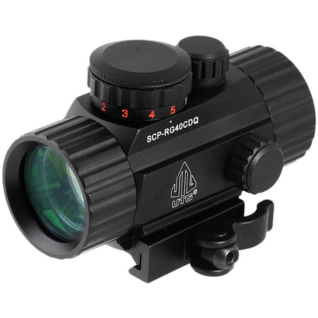 UTG SCPRG40CDQ ITA Black 1x Red/Green 4 MOA Dot with 62 MOA Circle Reticle Sight