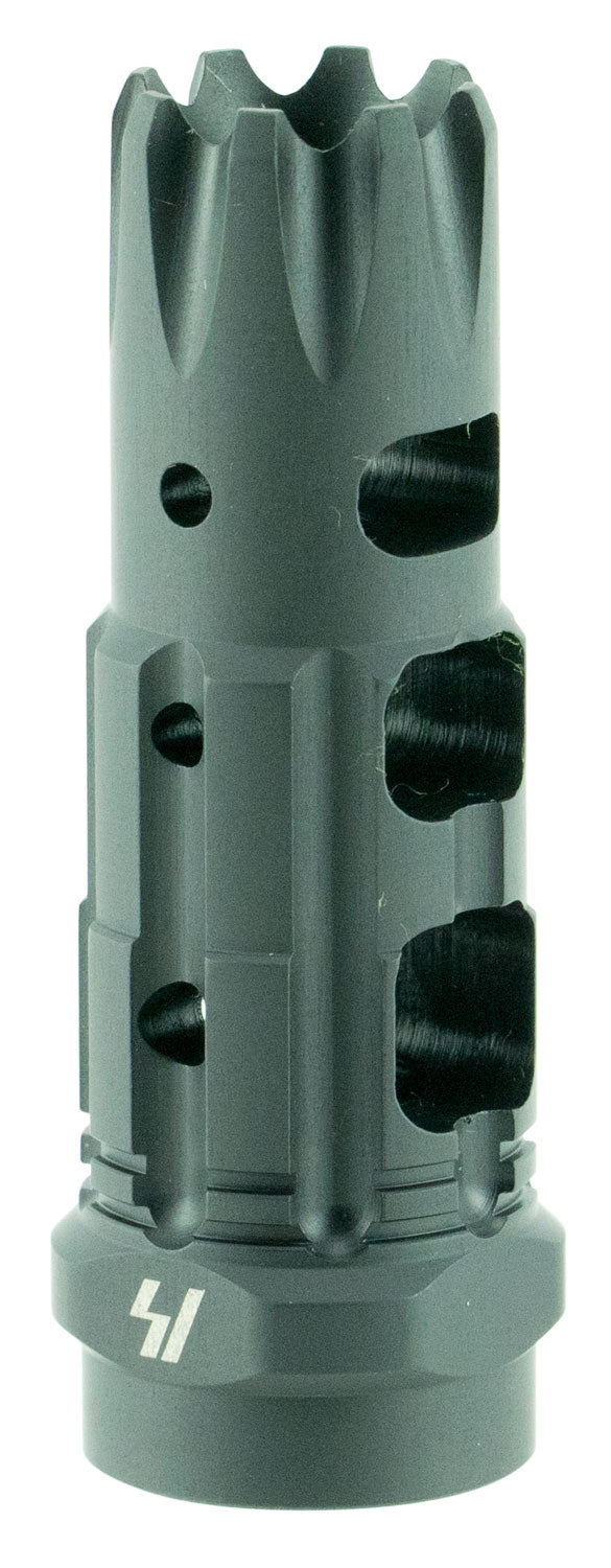 Strike Industries Triple Crown Comp Three-Chamber Muzzle Brake Black Steel 1/2"-28 tpi 223 Rem AR-Platform