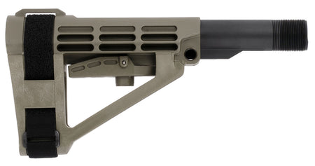 SB Tactical SBA4 OD Green 5-Position Adjustable Pistol Brace with 6-Position Mil-Spec Carbine Extension