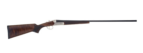 TriStar 38120 Bristol SxS Full Size 20 Gauge Break Open 3" 2rd 28" Blued Side By Side Barrel, Nickel Engraved w/24K Gold Inlay Steel Receiver, Fixed Oiled Turkish Walnut Stock, Right Hand